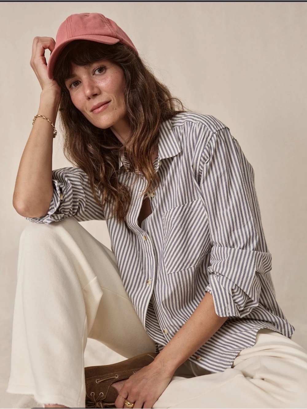 Marine Layer Jane Relaxed Shirt in Cali Poplin - Large / Midnight